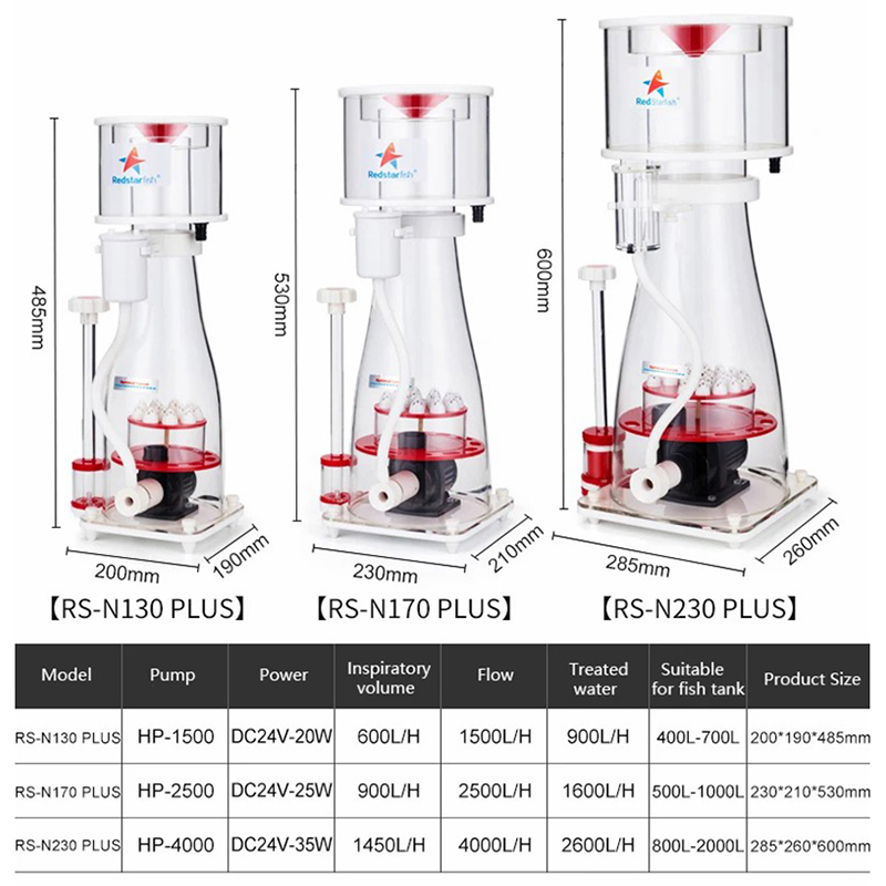 Marine Aquarium Protein Skimmer - Skimmer de Proteínas para Acuario Red