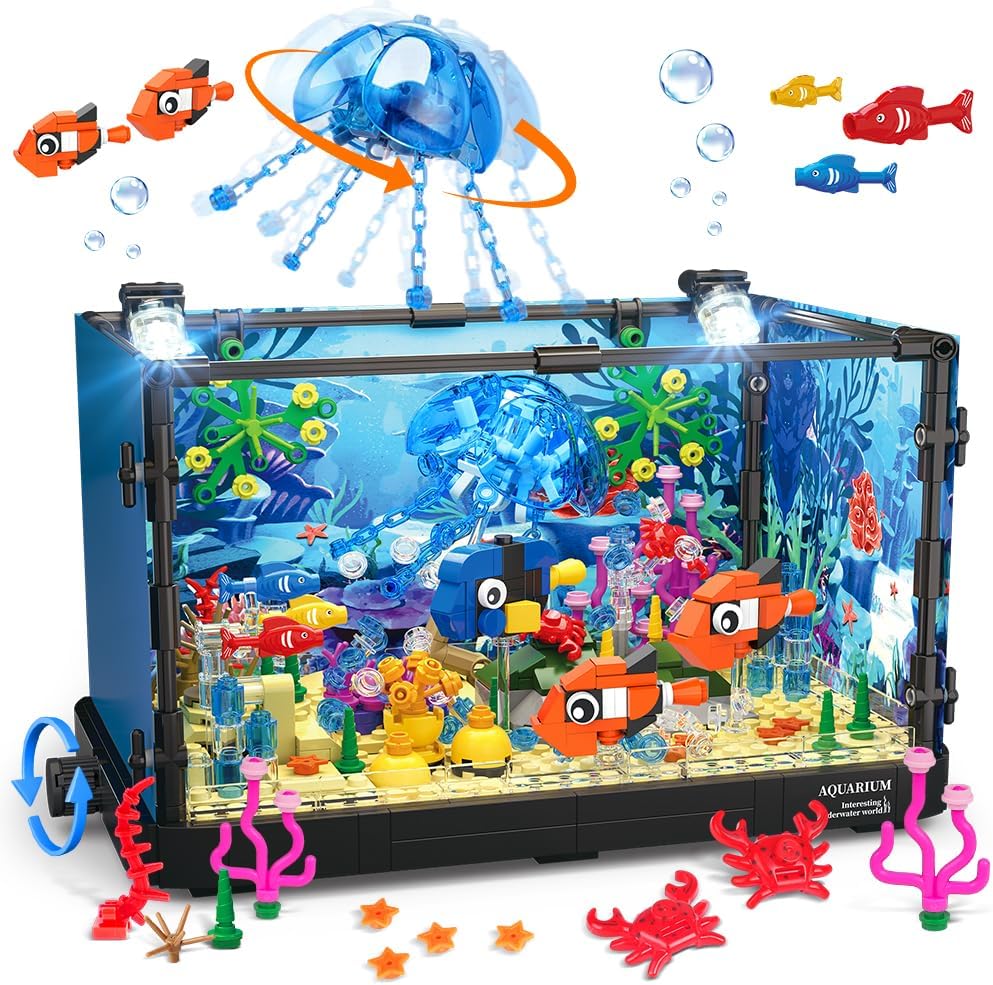 Marine Aquarium Cube - Juego de bloques para pecera con