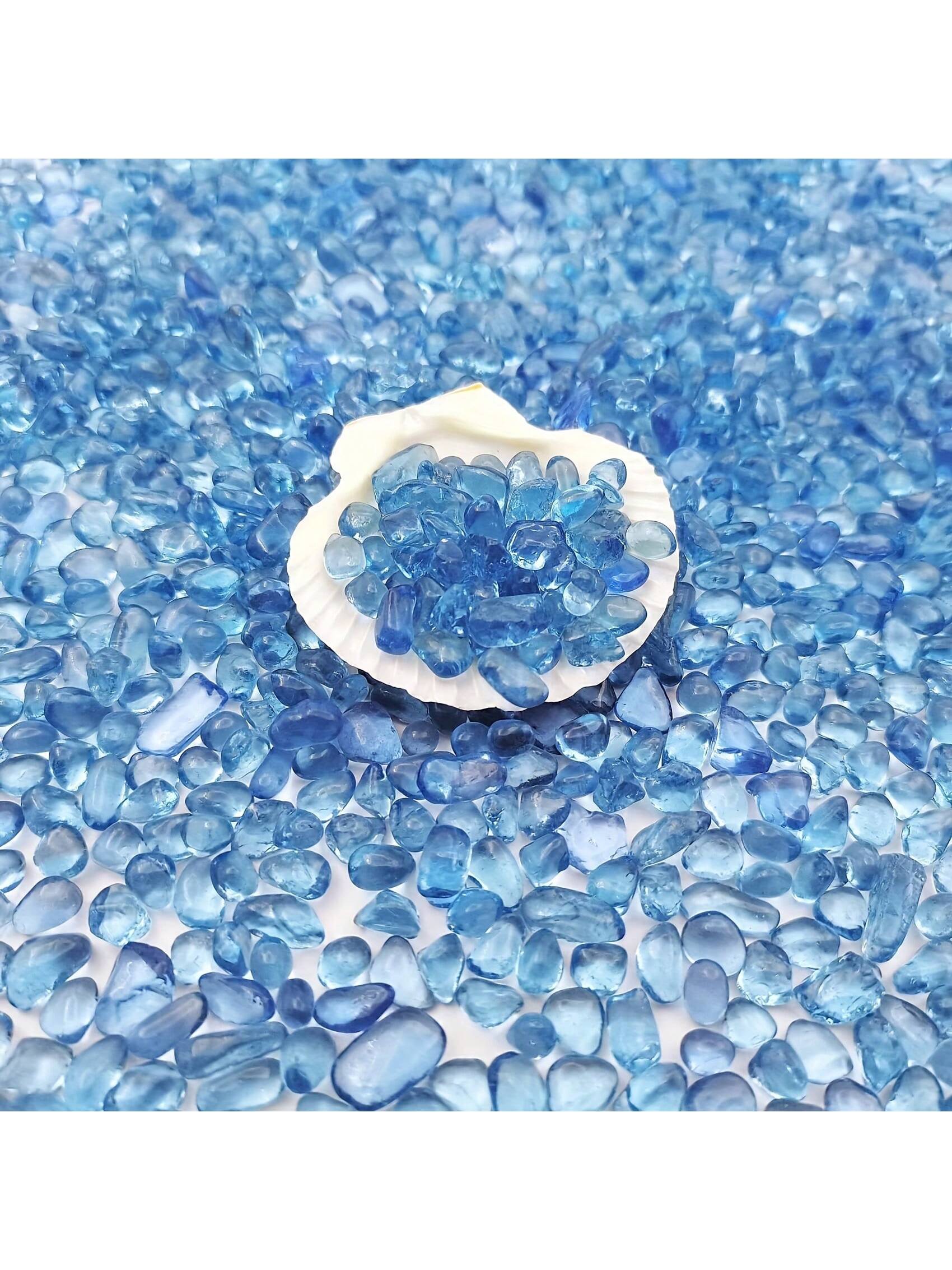 Marine Aquarium Gravel - Grava de vidrio azul, piedras decorativas