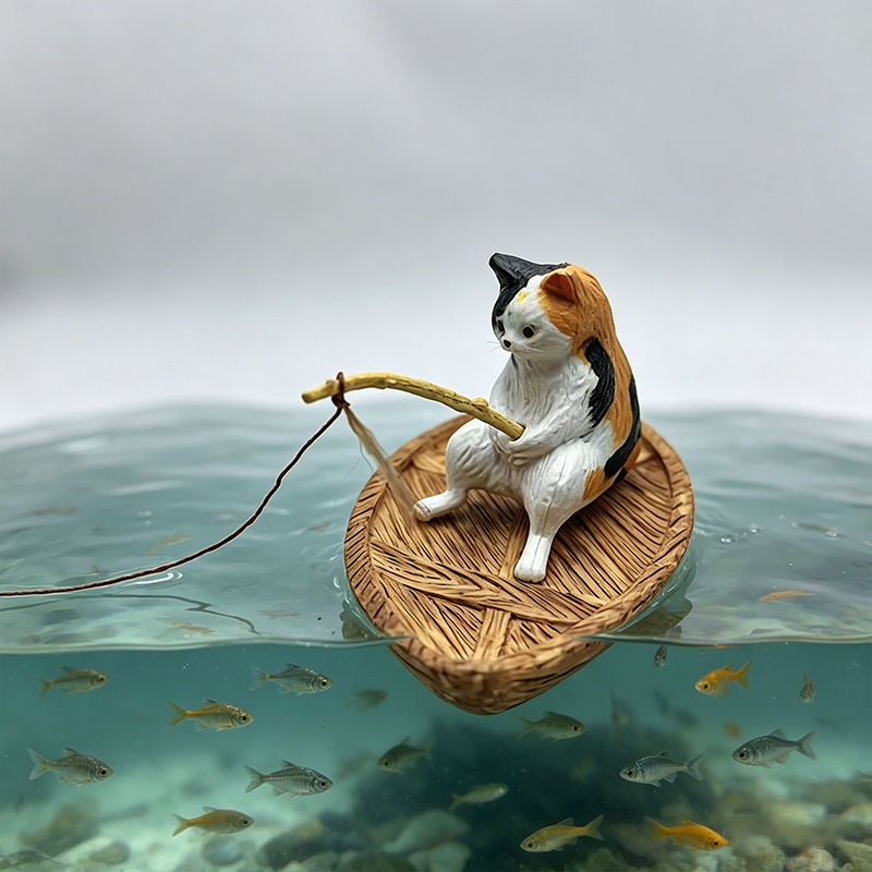 Adorno de Acuario con Gato Pes - Marine Aquarium Orp reseña y precio