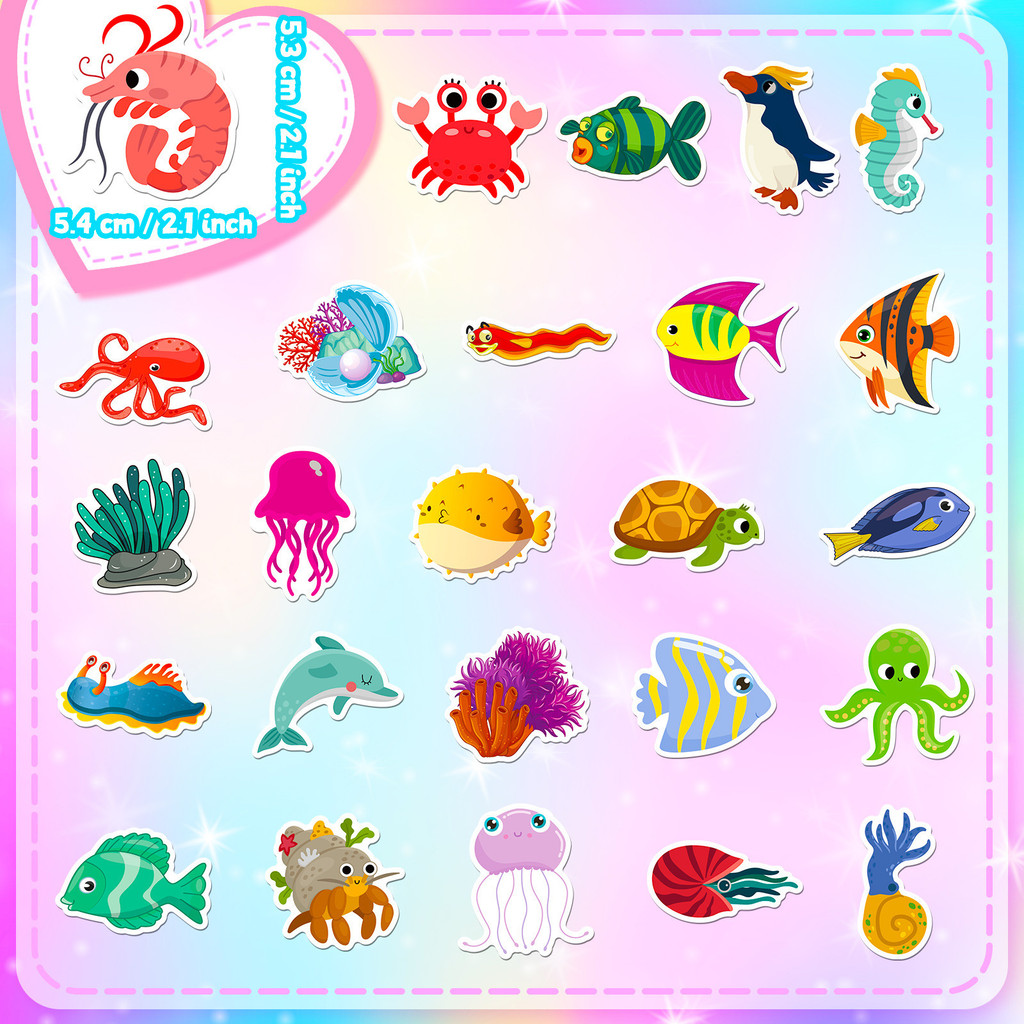 50 pegatinas de vida marina -  - Marine Aquarium Orp reseña y precio