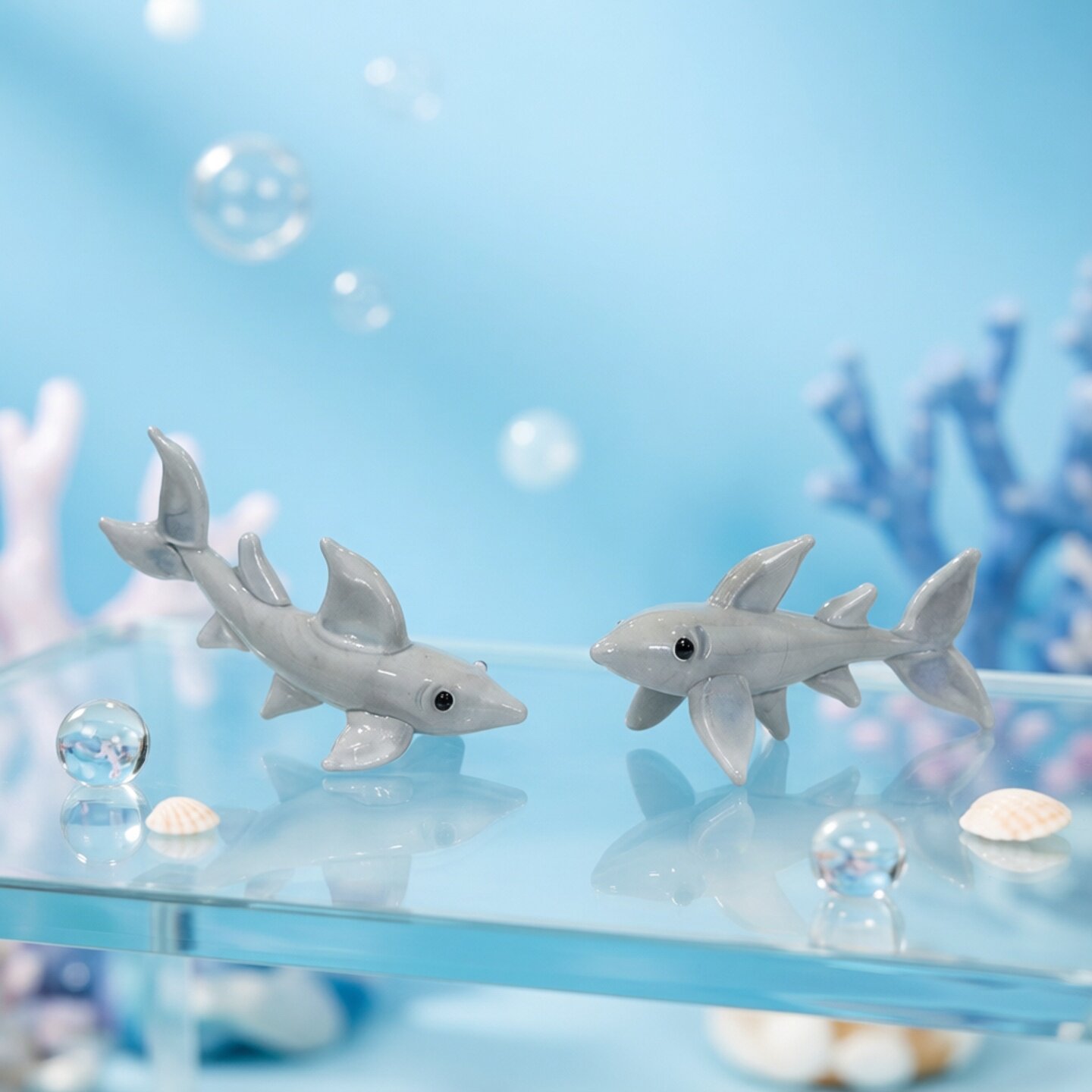Figura de Tiburón de Vidrio He - Marine Aquarium Orp reseña y precio